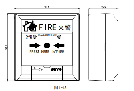 南京海灣J-SAM-GSTN9311(Ex)型手動(dòng)火災(zāi)報(bào)警按鈕技術(shù)參數(shù)